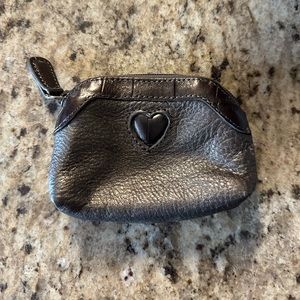 Brighton Silver Leather Change Coin Purse
